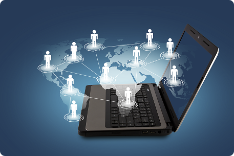 laptop which there is world people drawn 2